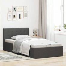 vidaXL Storage Bed, Hydraulic Upholstered Bed, Double Bed, Bedroom Bed, Fabric Bed, Bed Frame, Bed Base With Storage, Dark Granite, 180x200cm - Dark Grey - View 14