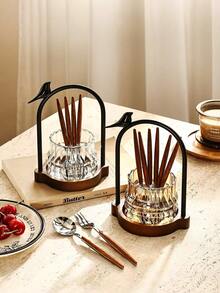 A Vintage-Style Glass Holder For Cutlery-Such As Knives, Forks, And Spoons-Featuring A Convenient Handle; Suitable For Use When Serving Desserts, Cakes, Or Fruit, As Well As For Organizing Tableware And Kitchen Utensils During Home Parties. - Multicolor - View 11