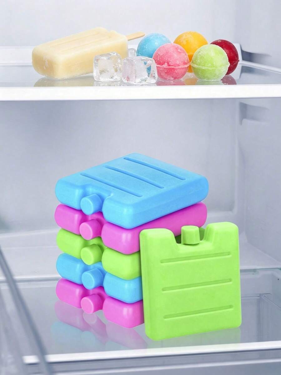 1/2/3PCS Reusable Air Conditioning Fan Ice Crystal Box, Water Filled Cold Storage Ice Box, Cold Chain Transportation Cooling And Preservation Ice Board, Stall Food Freezing And Insulation Box, Used For Camping Picnics, Outdoor Activities, Fishing - Multicolor - View 1