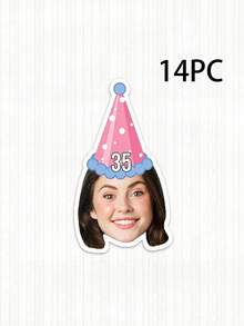 Custom Birthday Hat Face Banner, Custom Bday Face Photo Banner, Birthday Banner, Custom Head On A Banner - Multicolor - View 8