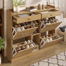 White Shoe Cabinet - Modern Design For Hallways And Entrances - 自然的 - 查看 6