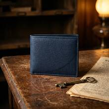 Billetera corta de piel auténtica para hombre, plegable con múltiples ranuras para tarjetas, ideal para regalo y uso diario - NS18 - Ver 5