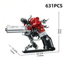 941Pcs Robot Series Blocks Bag Pack, DIY Assembly Toy, High-Restore ABS Models Including Robots, Flight Simulator & Rose Gun. Cultivate Spatial Thinking & Imagination, Desk Office Decor, Birthday Festival Gift For Model Lovers - Multicolor(Bag) - View 15
