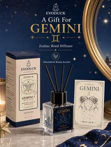 EVODUCK Gemini Zodiac Reed Diffuser 50ml, Lemon Basil Scented Oil Diffuser With Light Blue Crystal & 4 Fiber Reeds, Flameless Home Fragrance For Bedroom Bathroom Office, Astrology Birthday Gift For Women, Star Sign Room Decor - Flameless Series - View 11