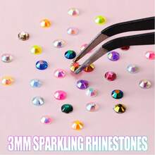 1 Set Colorful Resin Rhinestone Shiny DIY Kit 3mm 40 Colors Gift Box, Glue Not Included - 3mm 40-grid - View 5