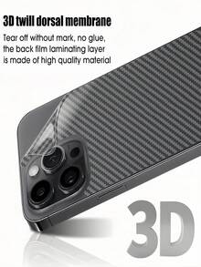 5IN1 3Pcs Privacy Anti Peeping Screen Protector Tempered Glass Film Compatible With Samsung Galaxy S26 S25 S24 S23 S22 S21 Compatible With Xiaomi 17T 15T Compatible With Redmi Note 14 13 And More Models With 2pcs Carbon Fiber Protective Back Film - Black - View 12