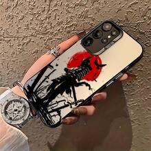 Retro Japanese Samurai Phone Case Compatible With Samsung Galaxy S25 S24 S23 S22 S21 S20 FE Ultra Plus 4G 5G, Featuring A Matte Anti-Drop Back Cover. - 透黑 - 查看 2