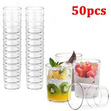 10/50/100pcs 100ml Straight Cylinder Transparent Plastic Mousse Cups, Durable Clear Dessert Cups For Tiramisu, Pudding, Jelly, Cheesecake, Suitable For Weddings, Birthdays, Buffet Parties And Dessert Tables - Transparent - View 12