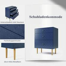 Navy Blue Sideboard - Modern Wood And Metal Frame Cabinet For Dining Room And Living Room - 海軍藍 - 查看 4