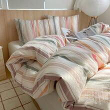 Pastel Stripes Comforter Set Twin XL 3 Piece - Striped Bedding Set With Fluffy Comforter 2 Pillowcases, Lightweight All Seasons, Sweet Boho Aesthetic Girls Women Teens - 04 - Multi-striped - View 2