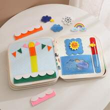 Baby Stoffbuch, geeignet für Kinder - langanhaltend Filz Quiet Book, interaktives illustriertes Stoffbuch, mit Kaninchen und anderen vielfältigen Tiermustern, ideales Lernspielzeug für Babys, fördert motorische Fähigkeiten, taktile und visuelle Entwicklung, kultiviert praktische Fähigkeiten und Kognition, farbenfrohes Design, lustige Illustrationen, perfektes Geburtstags- und Weihnachtsgeschenk für Babys - Verschiedenfarbig - Übersicht 5