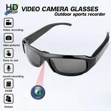 Sports Video Glasses, Smart Video Glasses, 90-Minute Battery Life, 75° Wide Angle, Wearable Camera, Glasses With Video And Photo Functions, For Meetings, Comes With A 64GB Memory Card, Perfect Holiday Gift For Friends For Christmas And Halloween! - View 3