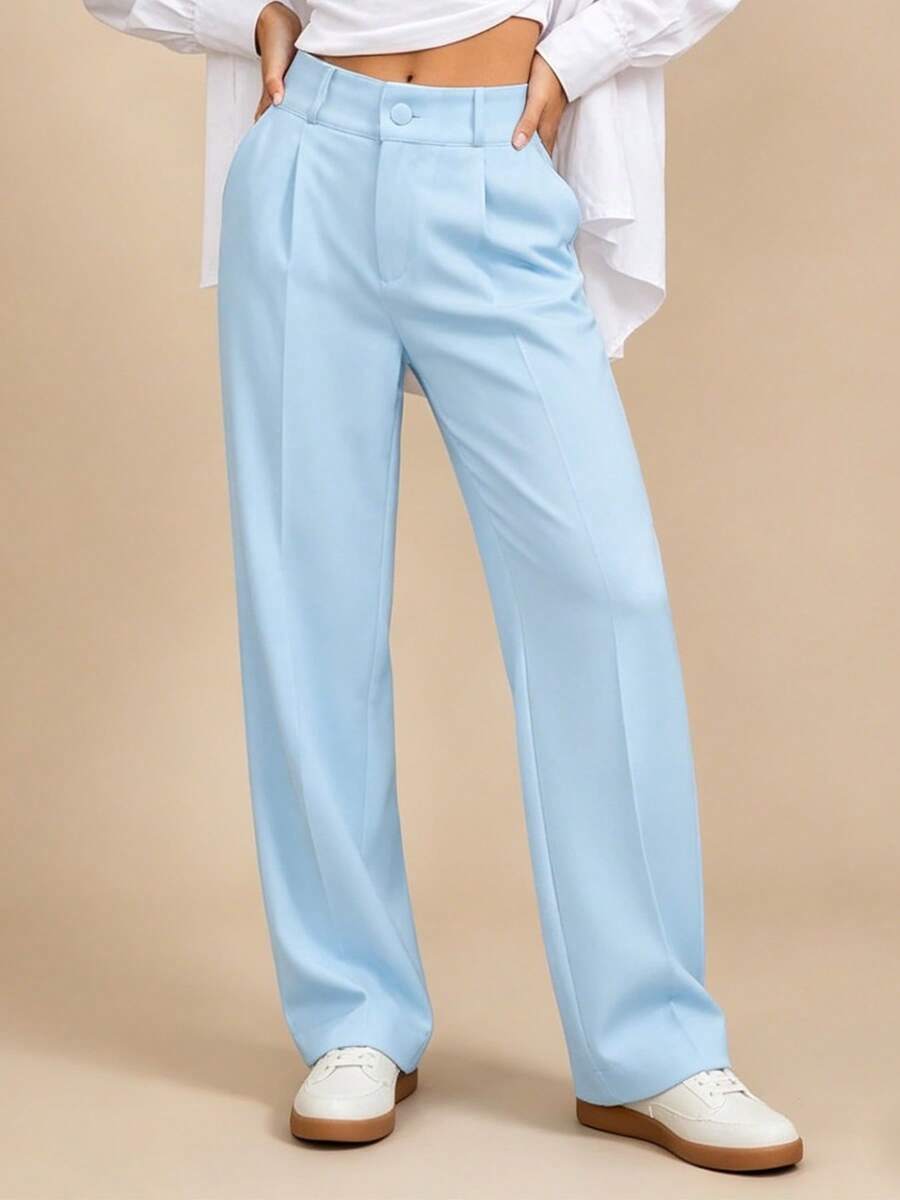 MODA MO, REF: 505 Women's Dress Pants, High Waist, Casual, Sophisticated, Elegant, Modern, Casual, Blogger, Striped, Refined Look, Comfortable, Summer  3.3. - 淺藍色 - 查看 1