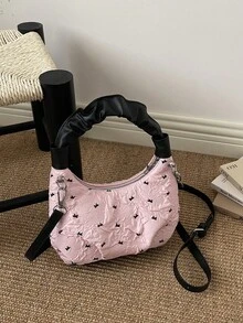 女款新款時尚優雅小眾設計時髦百褶手提肩背斜挎包 - 彩色 - 查看 5