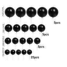 40pcs Multicolor Metallic & Matte Spherical Cake Toppers, Mini Foam Ball Decorations For Birthday & Wedding Cake Decor - Multicolor - View 15