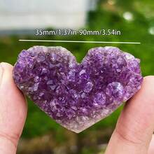 Stonehaven 1pc 3-4cm High Quality Natural Crystal Cluster Uruguay Amethyst Geode Cluster, Genuine Purple Gemstone Heart-Shaped, For Love Decoration - Amethyst Heart - View 4