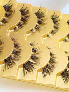 5 Pairs Fox Eye Invisible Stem Eyelash Extensions, Fox-Style Fluffy Curly Faux Eyelashes, Handmade Exquisite Design, Better Fit For Eyes, Trimmable And Reusable - 查看 8