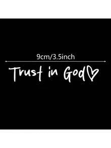 Bible Verse Christian Mirror Sticker - Trust In God, Faith, Hope, Love, Self-Adhesive Shiny Look, Teacher Gift, "Trust In God" Pattern With Heart - A - View 2