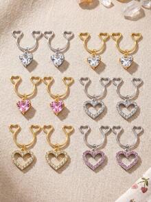 CIZME Heart-Shaped Faux Nipple Ring, No Piercing Required, Silicone Ring Pendant With Chain, Romantic Simulated Body Jewelry For Couples And Women - Multicolor - View 2