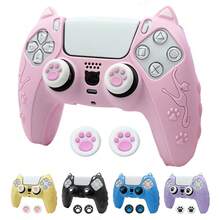 1pc Cute Cat Paw Game Controller Protective Case, 1pc Controller Protective Shell + 2pcs Customized Thumb Grip Caps - View 2