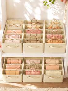 1pc Foldable Multi-Compartment Handbag Storage Organizer, Space-Saving Closet And Bedroom Clothing Organizer, Suitable For Handbags, Backpacks, Shoulder Bags, Wallets And Accessories, Perfect For Home, Dorm, Back To School And Holiday Storage - Multicolor - View 6