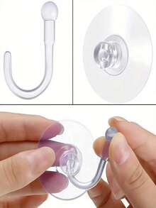 16/8pcs/1pc-Transparent Plastic Suction Cup Hooks, Multi-Functional Traceless Hooks, Strong Load-Bearing, Waterproof, Suitable For Windows, Glass, Shower, Bathroom And Kitchen Walls, Ideal For Daily Use, Holidays, Parties And Carnival Decoration, Christmas Wreath Hooks - Transparent - View 9