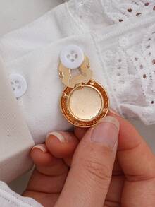 1/2/5pcs 23mm Vintage Totem Pattern Round Button Covers, Metal Button Covers, Detachable Button Covers With Clips, 3D Decorative Buttons For Clothing, Button Snaps With Pliers, Suitable For Dresses, Evening Gowns, Shirts Accessories - Multicolor - View 8