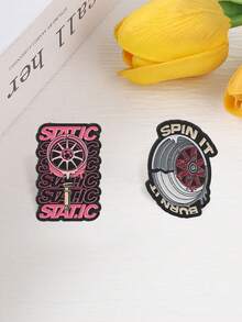 Set de 2 broches de esmalte con ruedas estáticas y de deriva, pin de metal JDM para coche modificado de carreras, para mochila y chaqueta - Multicolor - Ver 8