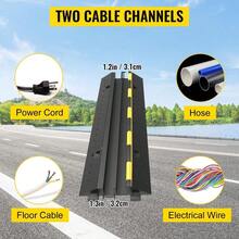 3 Pcs 2-Rubber Electrical Wire Cover Cord Protector Ramp 11000 Lbs - 40 X 10 X 2 Inch + 2 - View 4