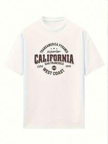 Women's Short Sleeve T-Shirt With Letter Print, Casual Style, Loose And Soft Fit, Fast Local Delivery - 白色 - 查看 5
