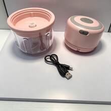 電動迷你食物切碎機-小型便攜式廚房電器,無線電動大蒜切碎機與迷你食物處理機,便攜式迷你食物處理機,可充電蔬菜攪拌機(輕量化設計,適用於堅果、辣椒、洋蔥)塑膠材質,蔬菜切碎攪拌機 - 彩色 - 查看 10
