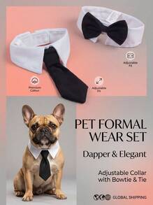 PETSIN 1pcPet Bowtie Necktie Bowknot Wedding Neck Bib False Collar - Multicolor - View 4