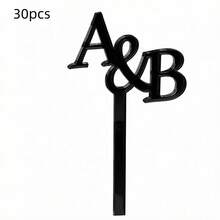 10/30/50/100pcs Customized Wedding Personalized Letter Stir Sticks | Party Decoration, Acrylic Gold Mirror Letter Customized Acrylic Stir Sticks, Wedding Gift - Multicolor - View 9