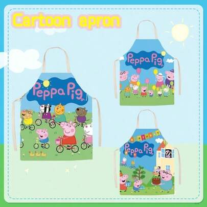 1pc Peppa Pig Cartoon Sleeveless Apron Cute Waist Apron, Best Holiday Gift For Good Friends, Party Atmosphere Decoration, Perfect Party Decor, Ideal Friend Gift, Birthday Gift, Small Gift, Cheap Little Thing
