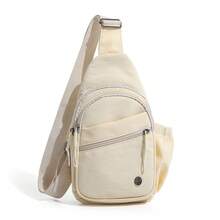 Unisex Minimalist Nylon Chest Bag With Water Bottle Pocket, Multiple Zipper Pockets, Adjustable Shoulder Strap Crossbody Waist Bag, Anti-Theft, Sling - Multicolor - View 14