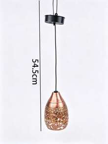 1pc Copper-Colored Solar Hanging Lantern, Hummingbird Hollow Metal Pendant Light, Vintage Outdoor Solar Light, Waterproof Garden Decor Light, Suitable For Patio/Yard/Walkway Romantic Atmosphere Lighting - Multicolor - View 7