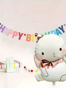 2pcs, 35 Inch Rabbit Carrot Shaped Aluminum Foil Balloon Set, Birthday Party Celebration Decoration, Holiday Party Atmosphere Decoration - Lop-eared Rabbit - View 5