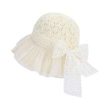 1PC/1set Women's Crochet Straw Lace Trim Bucket Hat - Lace Ruffle Decoration With Bowknot Embellishment, Wide Brim Foldable Lightweight Breathable, Summer Beach Vacation Hat, New Vintage Playful Fairy Style - Multicolor - View 10