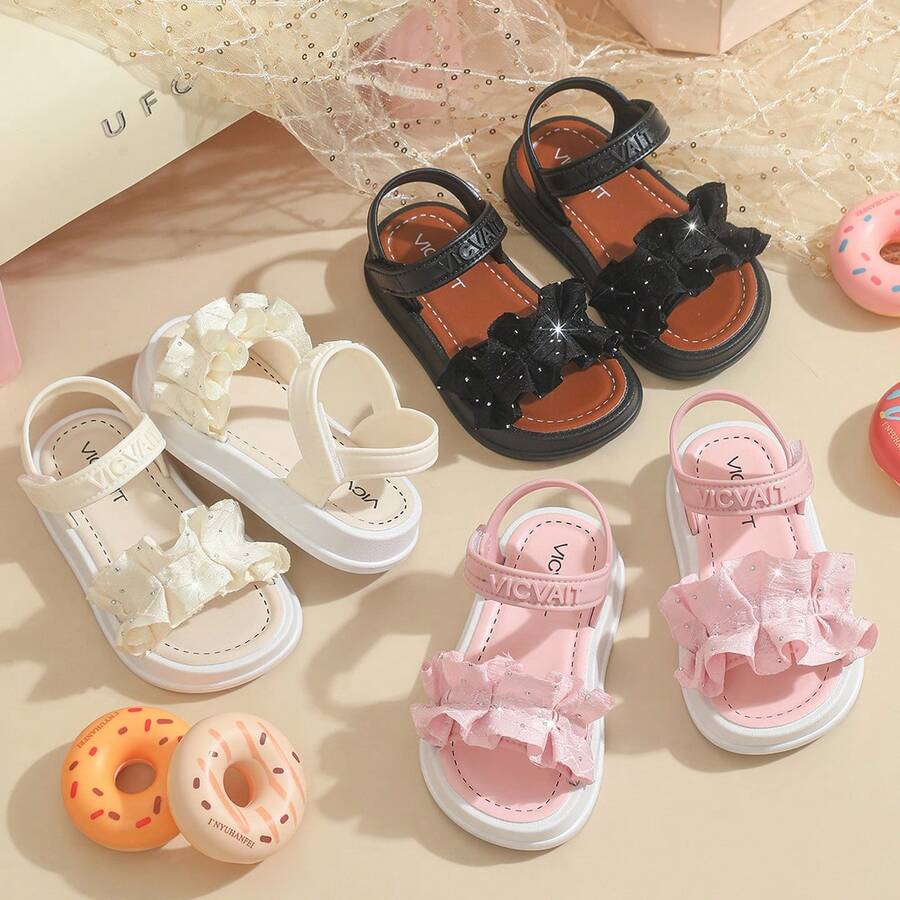 Caweiny Girls' Fashion Sunny Sandals Suitable For Daily Wear - Beige - View 1