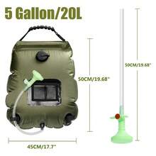 Shower Bag | 5 Gallon/20 Liter Solar Heated Camping Shower Bag | Detachable Hose | On/Off Shower Head | Portable Shower | Travel Shower | Portable Shower Suitable For Beach, Swimming, Hiking - A - View 14