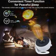 裝飾性銀河太空投影燈，USB供電磨砂塑料星空夜燈，12合1星空與天文館投影儀，現代太空主題夜燈附極光效果，適合臥室，適用青少年與成人 - 1個 - 查看 3