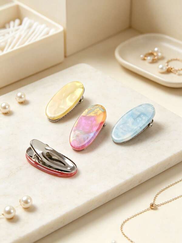 Women's 4cm/1.57in Elegant Acetate Small Hair Clip, Sweet & Cute Broken Hair Clip, Versatile For Daily Wear, Easy To Use And Store, High-Quality Hair Accessory