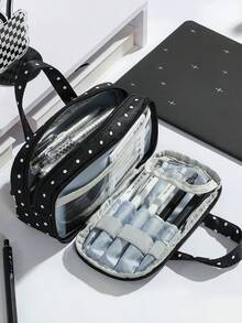 1件入學季荷葉邊學生文具筆袋，大容量布製多層多口袋筆袋：適合學生、青少年與成人－理想的學校與辦公室收納禮品，入學季、學校用品、筆袋、背包、文具，可收納計算機、筆記本與筆－適合學校、辦公室與旅行－適合學生、專業人士、男士與女士，學校文具收納盒，多功能收納盒，安全拉鍊封口，筆袋 - 多色 - 查看 3