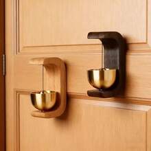 1pc/2pcs Feng Shui Wealth & Fortune Doorbell, Dopamine Wind Chime, Magnetic Doorbell, Walnut Wood Doorbell, Chinese Style Copper Bell, Suitable For Home And Commercial Entrances - Model B - View 6