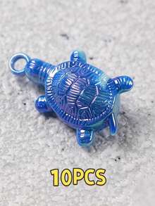 Electroplated UV Colorful Turtle Pendant, Dual-Color Acrylic Pendant, Suitable For DIY Earrings, Bracelets, Necklaces - Multicolor - View 14