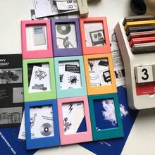 1pc/Set Magnetic Photo Frame, Reusable Magnetic Photo Wall For Instant Camera Photos, Suitable For Fridge, Office Desk, Whiteboard Decoration, Mini Desktop Photo Frame, Designed For Instant Camera Photos, Easily Display Your Precious Memories, Ins Style, Mini 3-Inch Magnetic Frame For Instant Camera Mini Photos, Fridge Magnet, Office & Kitchen Decor - Multicolor - View 2