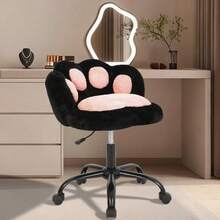 Techigher Cute Plush Office Chair With Cat Paw Design, Swivel Desk Chair For Girls & Teens, Fluffy Dressing Table Vanity Chair With Metal Base, Height Adjustable Soft Computer Task Chair - Multicolor - View 10