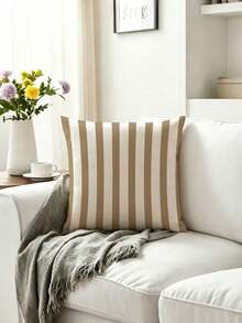 2 Stück, minimalistischer Stil Kissenbezug, Beige & Braun Linien Design Kissenbezug, verschiedene Größen, Kissenbezug, Lendenkissenbezug, Kissenbezug, Heimdekoration, Wohnzimmerdekoration, Sofa Wohnzimmer, Wohnzimmerdekoration, Valentinstag Geschenk für ihn/sie, Sofadekoration, Sofakissenbezug, Autokissenbezug, Kissenfüllung nicht enthalten - Beige - Übersicht 2