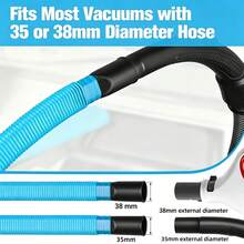 Dryer Vent Cleaning Kit, 80cm Flexible Flat Vacuum Hose Attachment With 35mm & 38mm Adapters, Dryer Lint Remover For Most Vacuum Cleaners, Fire ProtectionDryer Exhaust Duct Cleaner For Tight Spaces - Hose Connection Kit - View 5
