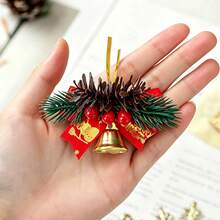 New Christmas Red Fruit, Pine Needle, Bow Accessories Gift Box, Garland, Pine Branches, Bells, Christmas Tree Decoration Pendants JLCE - Christmas Bow - Gold - View 14